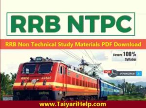 Railway RRB Non Technical Study Materials PDF in Hindi