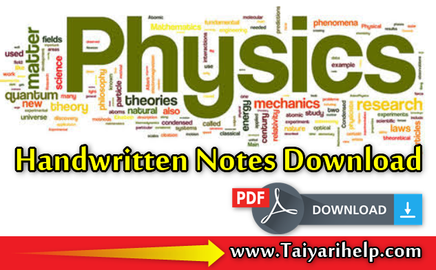 10th Class Physics Handwritten Notes PDF in Hindi