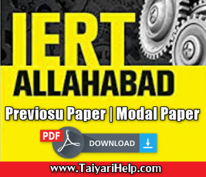 IERT Previous Paper Modal Paper PDF Download