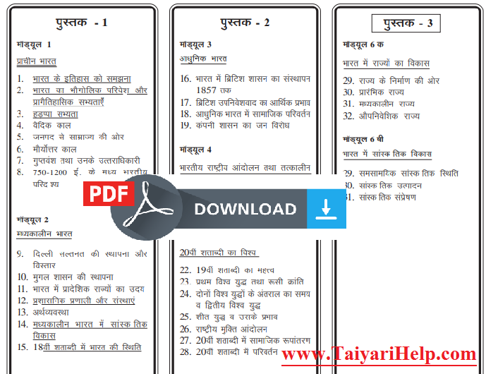 NIOS History Book Download in Hindi | English