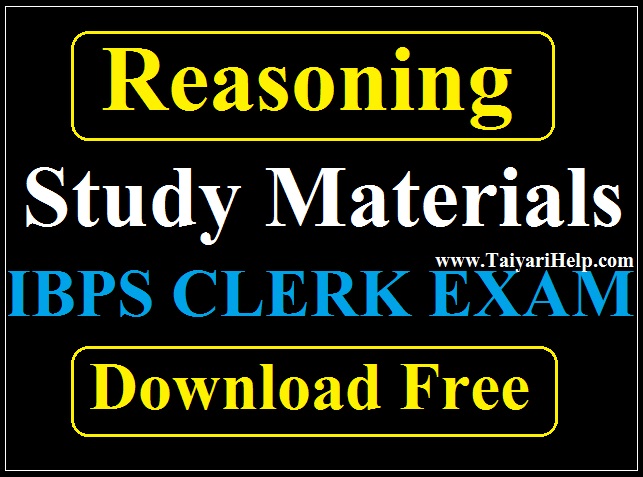 IBPS Clerk Reasoning Notes PDF Free Download