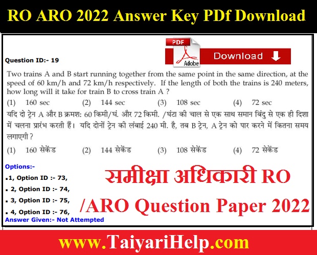 Allahabad High Court RO ARO Question Paper 2022 Download