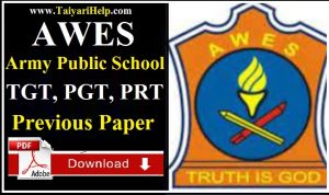AWES Army Public School Previous Papers PDF Download in Hindi